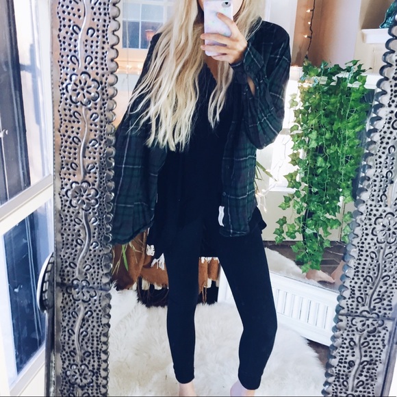 Tops - Gemini Forest Green Boyfriend Flannel D24